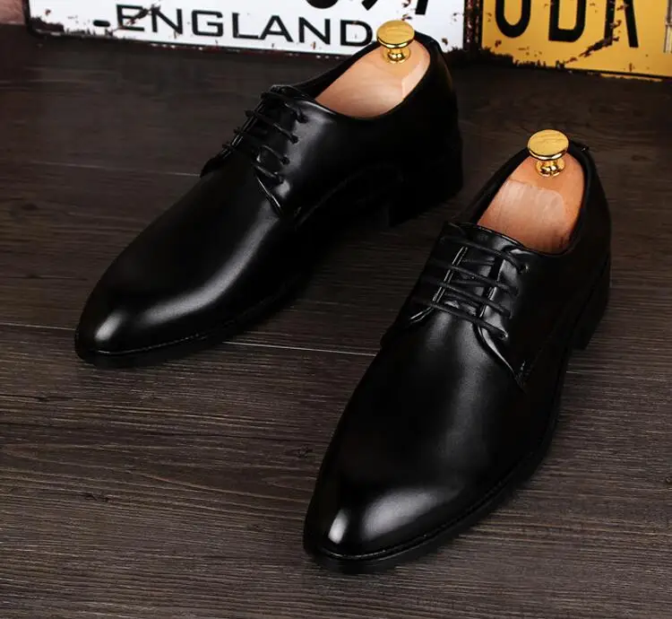 Мужские классические туфли большого размера из натуральной кожи увеличивающие