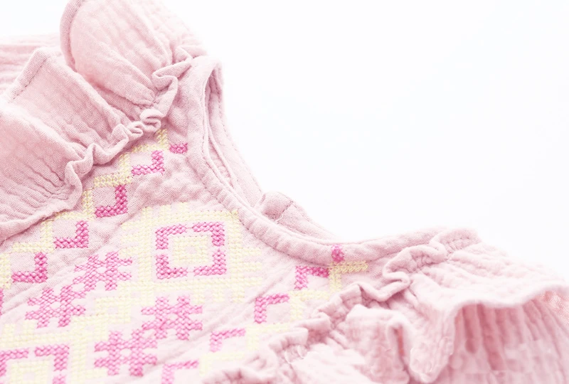 Одежда для девочек платья 2019 модное платье с длинными рукавами и вышивкой