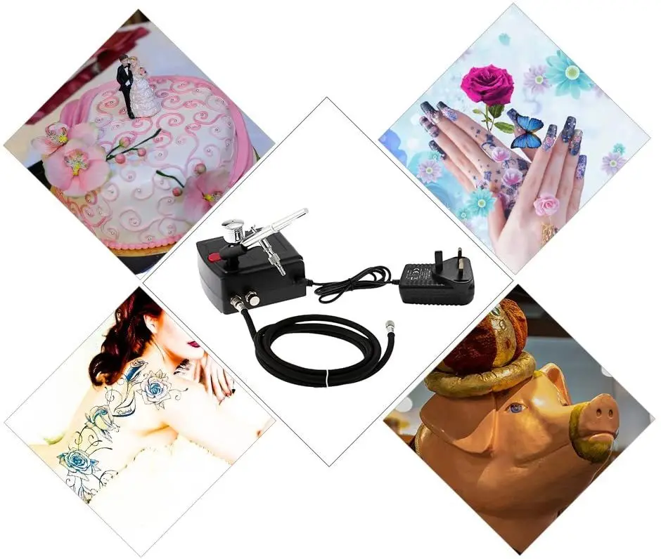 

Airbrush Gravity Feed Dual Action Air Compressor Kit for Art Painting Manicure Craft Cake Spray Model Air Brush Nail Tool Set