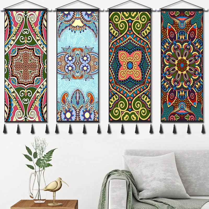 

Geometric Tapestry Art Colorful Ethnic Tapestry Wall Aesthetic Simple Painting Tapestry Tapisserie Mural Home Decoration DA60GT