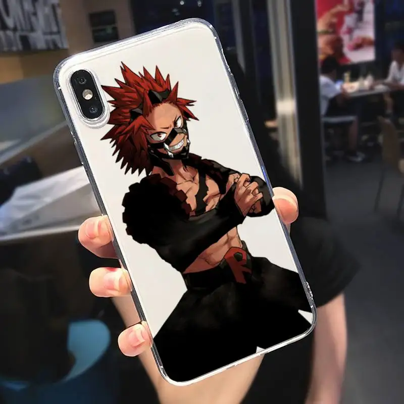 

My hero academia kirishima anime Phone Case Transparent soft For iphone 5 5s 5c se 6 6s 7 8 11 12 plus mini x xs xr pro max