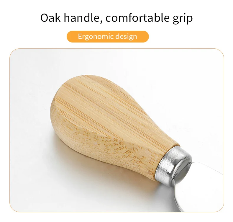Stainless Steel Wooden Cheese Slicer Cutter Board Bamboo Cutting Board Handle Cheese Knives Fork Shovel Cooking Tool Kitchen
