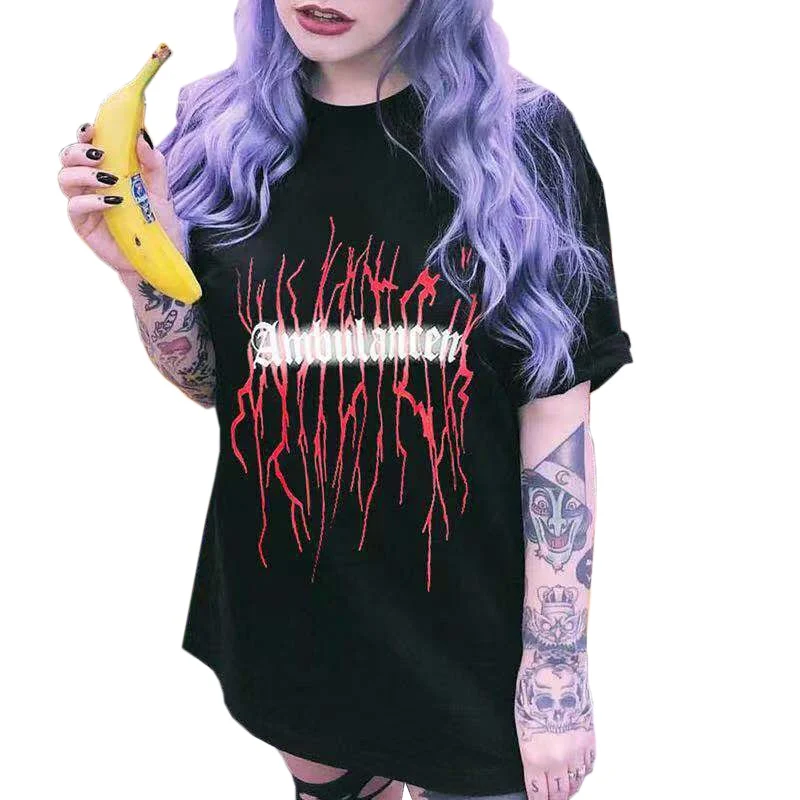 Женская футболка черный топ модная женская рубашка с буквенным принтом poleras mujer de