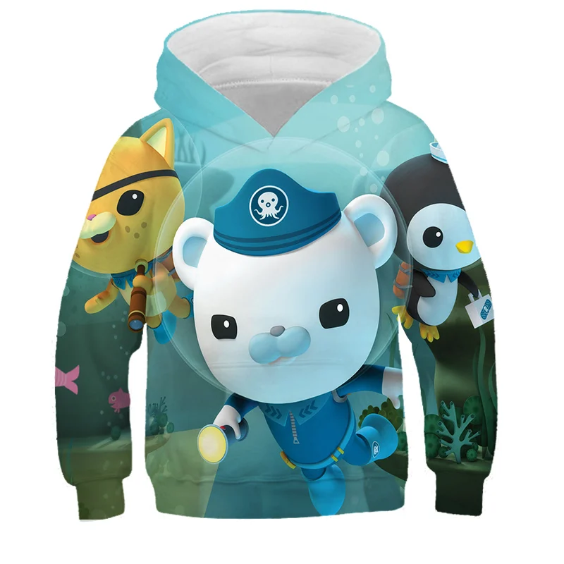 

Cartoon Octopus children's Hoodie fashion cartoon printing 3D Hooded Sweater boys and girls' top