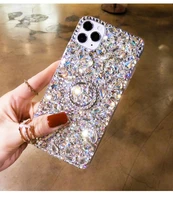 for iphone 13 12 mini 11 pro xs max xr x 8 7 6 6s plus se super luxury full bling crystal diamond ring grip holder case cover