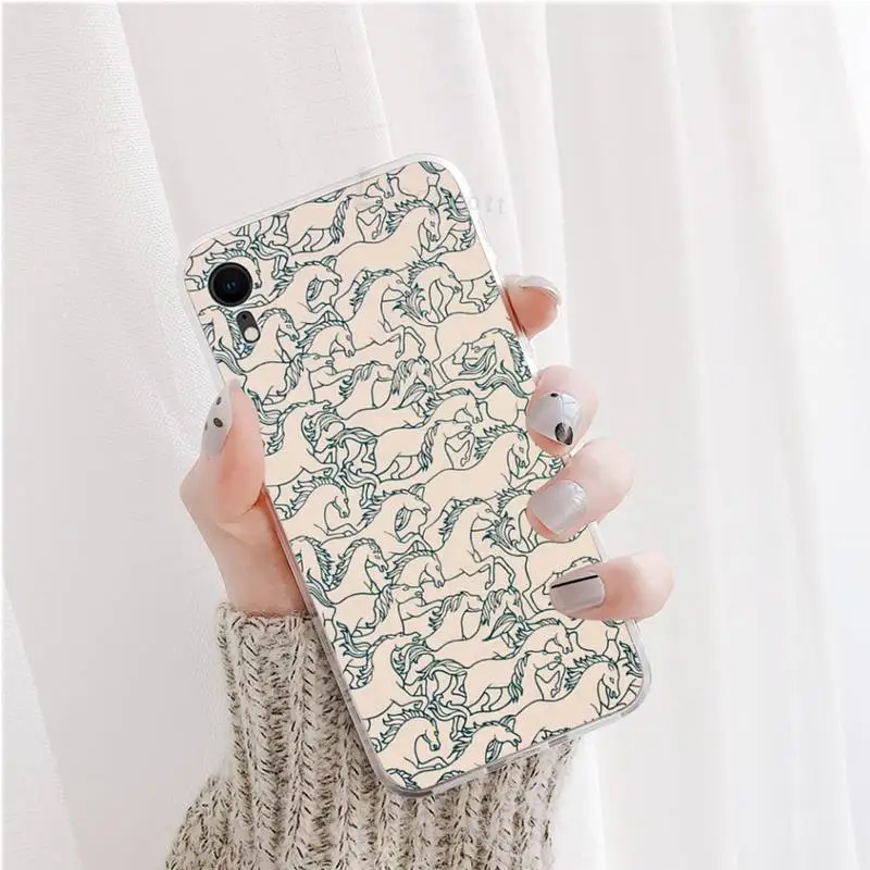 

Horse Pony Pattern Phone Case For iphone 12 5 5s 5c se 6 6s 7 8 plus x xs xr 11 pro max mini