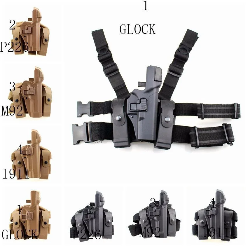 Shooting Military hunting holster Glock gun tactical combat Airsoft gun holster for leg suitable for P226 GLOCK 1911 M92