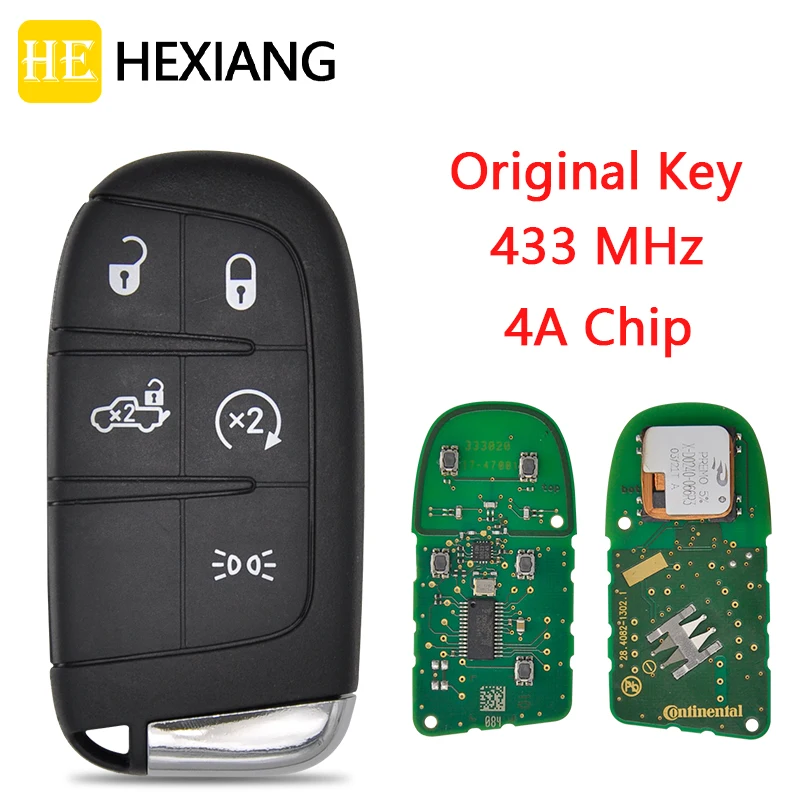

HE Xiang Car Remote Control Key For Fiat 500 500X 500L 2016-2021 4A Chip 433MHz M3N-40821302 Replacement Original Smart Card