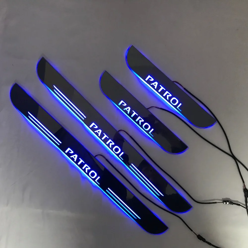 

Free express ship Led door sill Decorative lights Slat guards Plate strips for Nissan Patrol