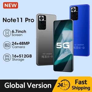 Note 11 Pro Smartphone Android Celular 6.7HD inch 16GB 512GB Dual Card
4G 5G Unlocked Mobile phones Global Version smart phone