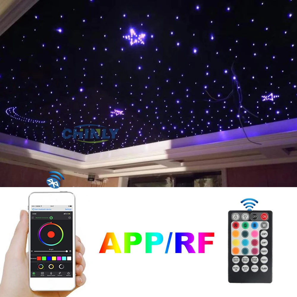 Световая проводка волоконоптическая 16W Twinkle Bluetooth APP Smart Control Starry Music Car Star LED Kid Room Ceiling Lighting.