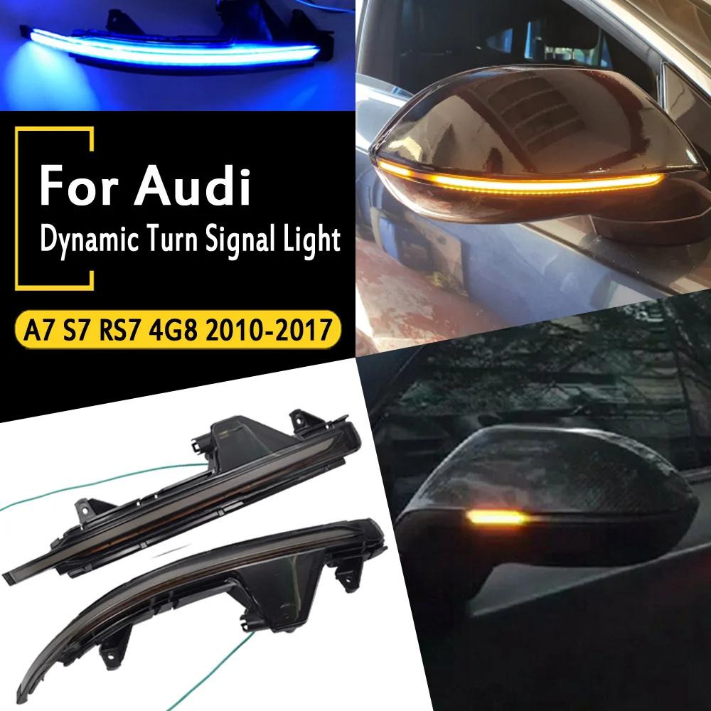 

For Audi A7 S7 RS7 2011-2017 LED Dynamic Turn Signal Light Side Wing Rearview Mirror Sequential Indicator Lamp Blinker