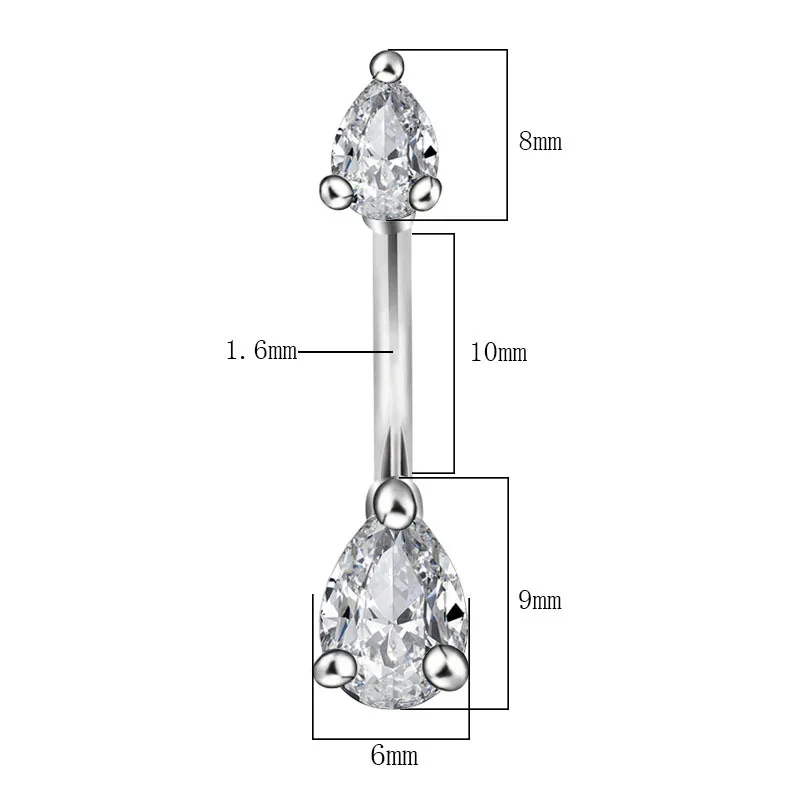 

1pc New Zircon Fashion Belly Button Stainless Steel Navel Piercing Flower Pendant Belly Button Rings Belly Piercing Body Jewely