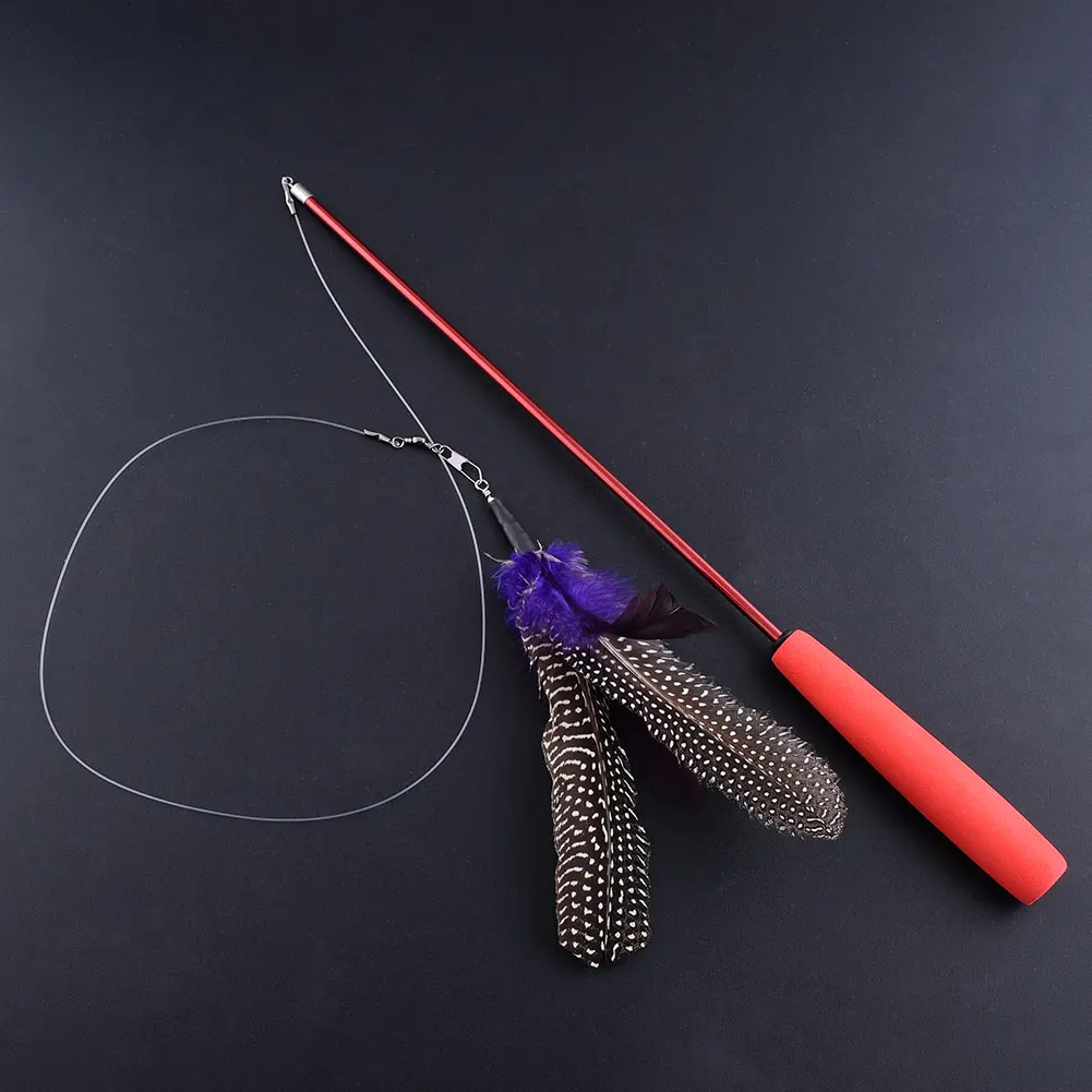 Bird Feather Pet Cat Black Kitten Toy Refills Wand Toys New Scalable Da Dog | Дом и сад