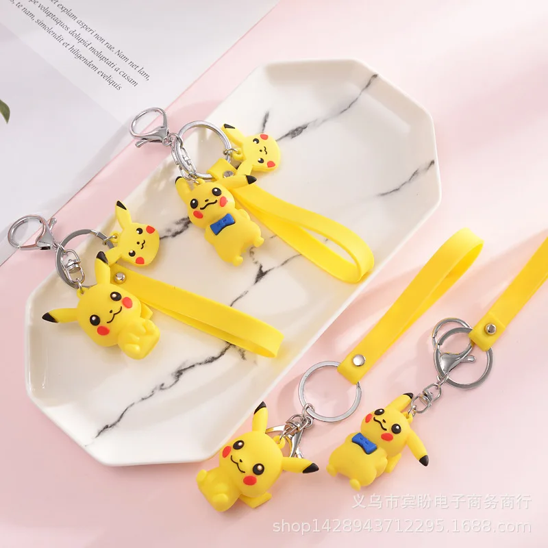 Брелок для ключей с покемоном Пикачу милый мультяшный персонаж аниме школьная