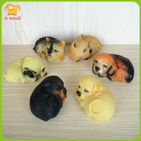 lxyy new sleeping dog silicone molds chocolate polymer clay resin soap candle moulds