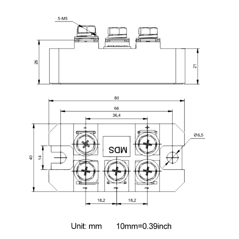 

Аутентичные 100A Amp диодный мост выпрямителя MDS100A 1600V 3 фазы диодный мост выпрямителя 4 Терминал диодный модуль с Медь дно M89B