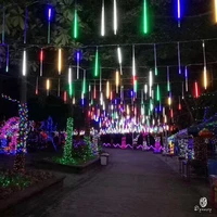 10pcslot outdoor linear tube led meteor lamp waterproof tube raining effect for christmas holiday festival decoration ornament