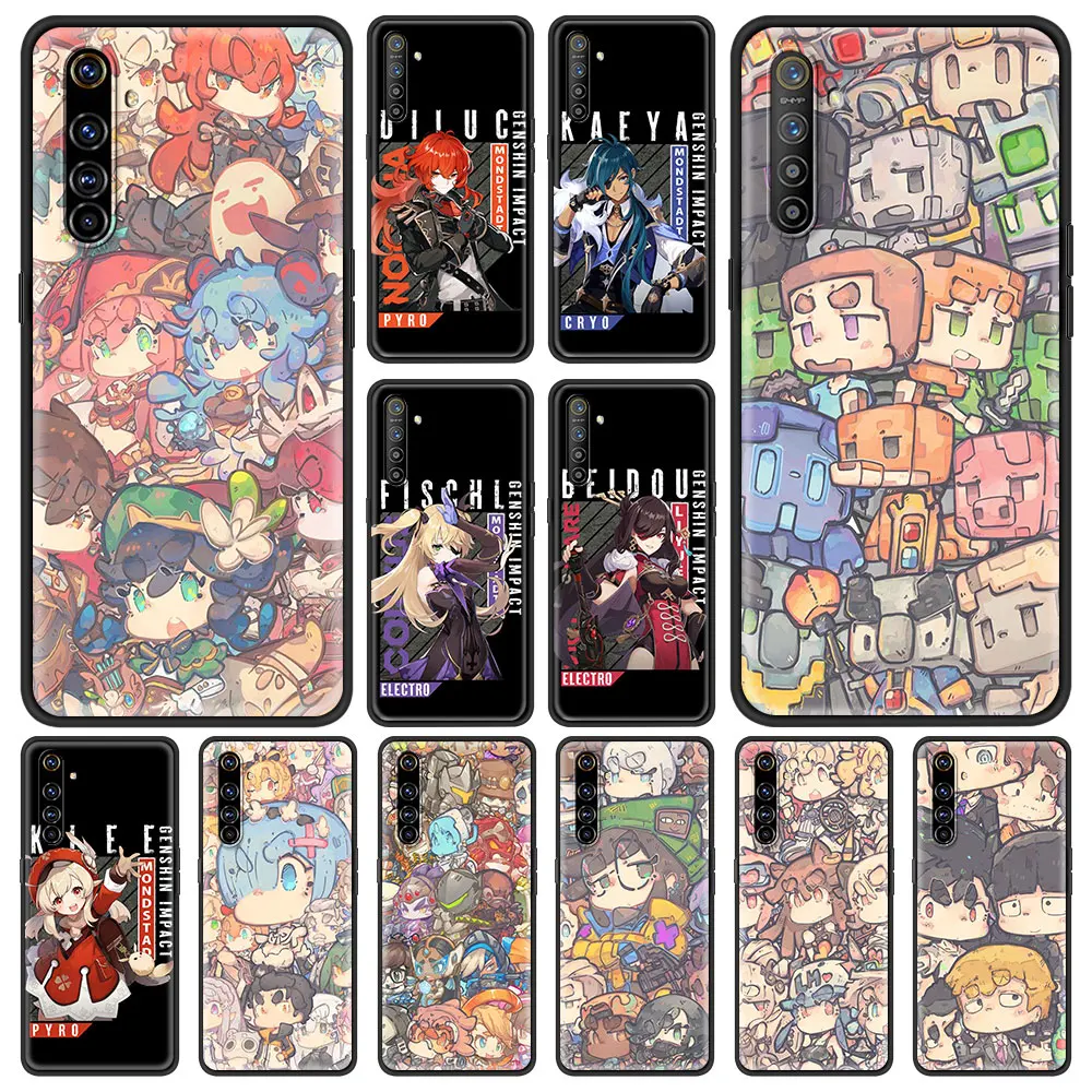 

Популярные игры Genshin Impact, популярный мягкий чехол с аниме для Oppo A53, A52, A9 2020, чехол для Realme 8, 7, 6 Pro, C3, C21, силиконовый чехол для телефона