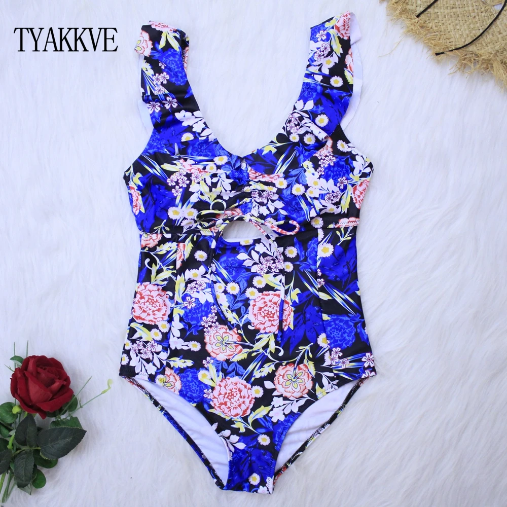 Пуш-Ап сексуальный купальник с рюшами Цельный женский 2020 монокини боди принтом и