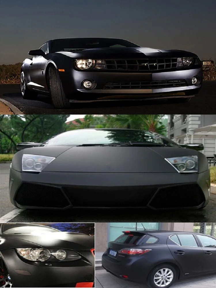 Матовая Черная Виниловая пленка самоклеящаяся воздушная автомобильные