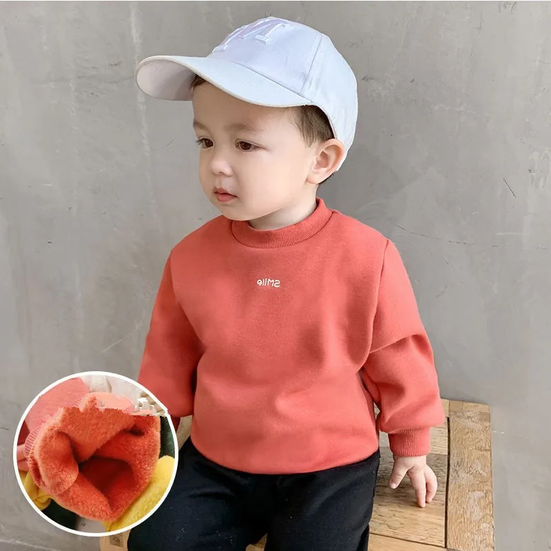 Повседневные толстовки для мальчиков свитшот с улыбающимся принтом маленьких