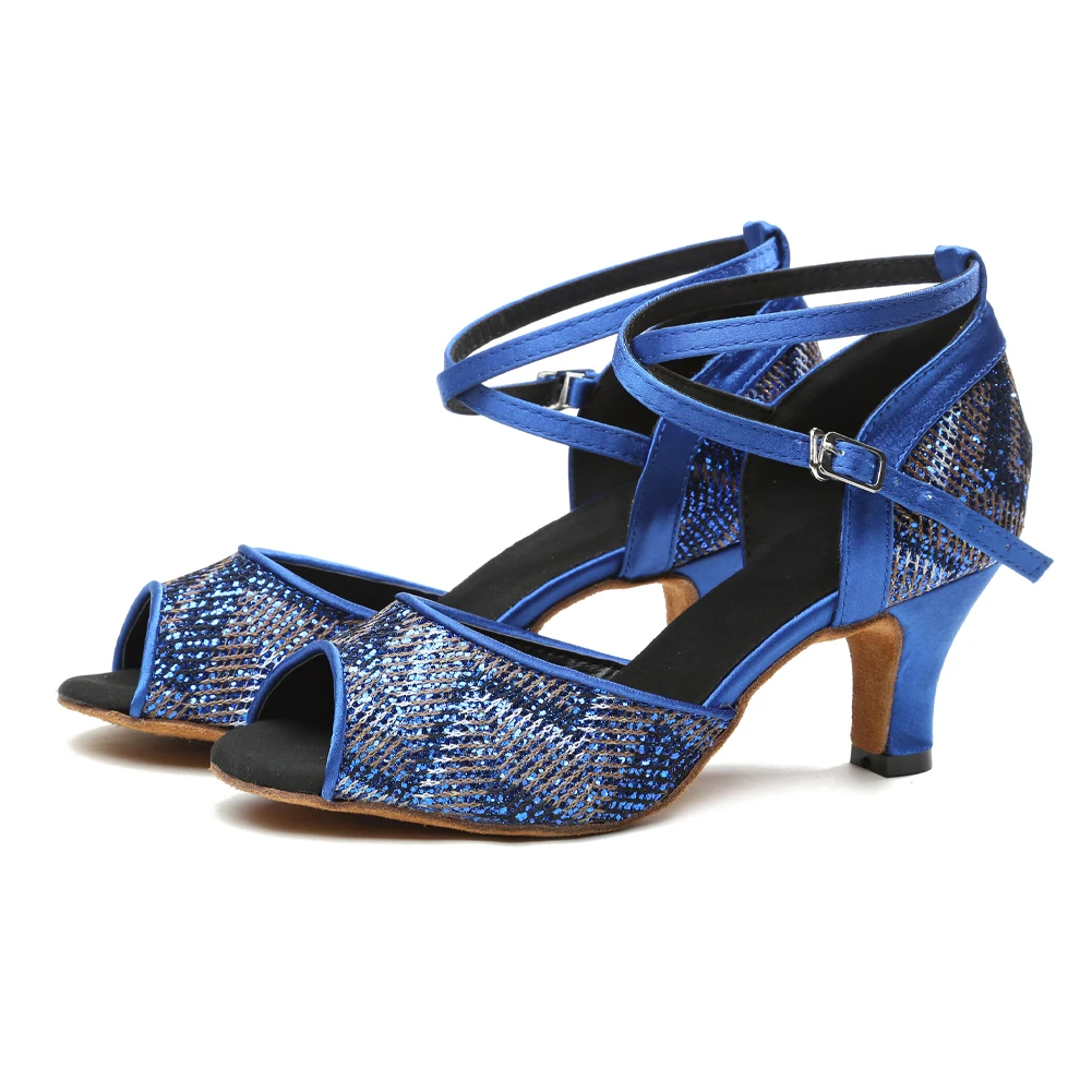 Dancing  Shoes For Women Ballroom Latin Dance-Shoes Girls Ladies Modern Tango Dancing Shoes Glitter Heels Salsa Shoes Sandals