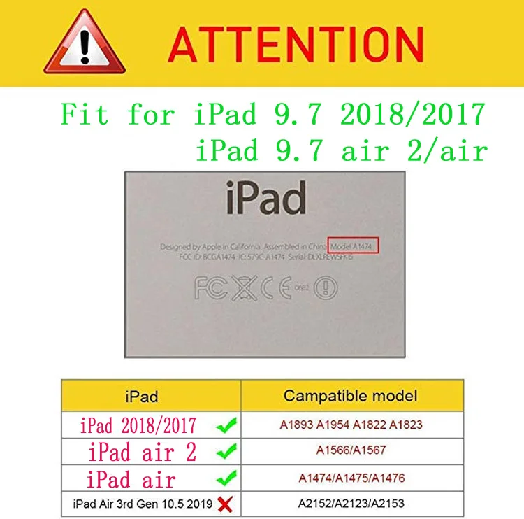 Confirm iPad Model Для iPad 9,7 чехол Роскошный кожаный чехол для iPad air 2 air 9,7 крышка 5-го 6-го поколения для iPad 5 6 с автоматическим пробуждением сна - Цвет: Confirm iPad Model