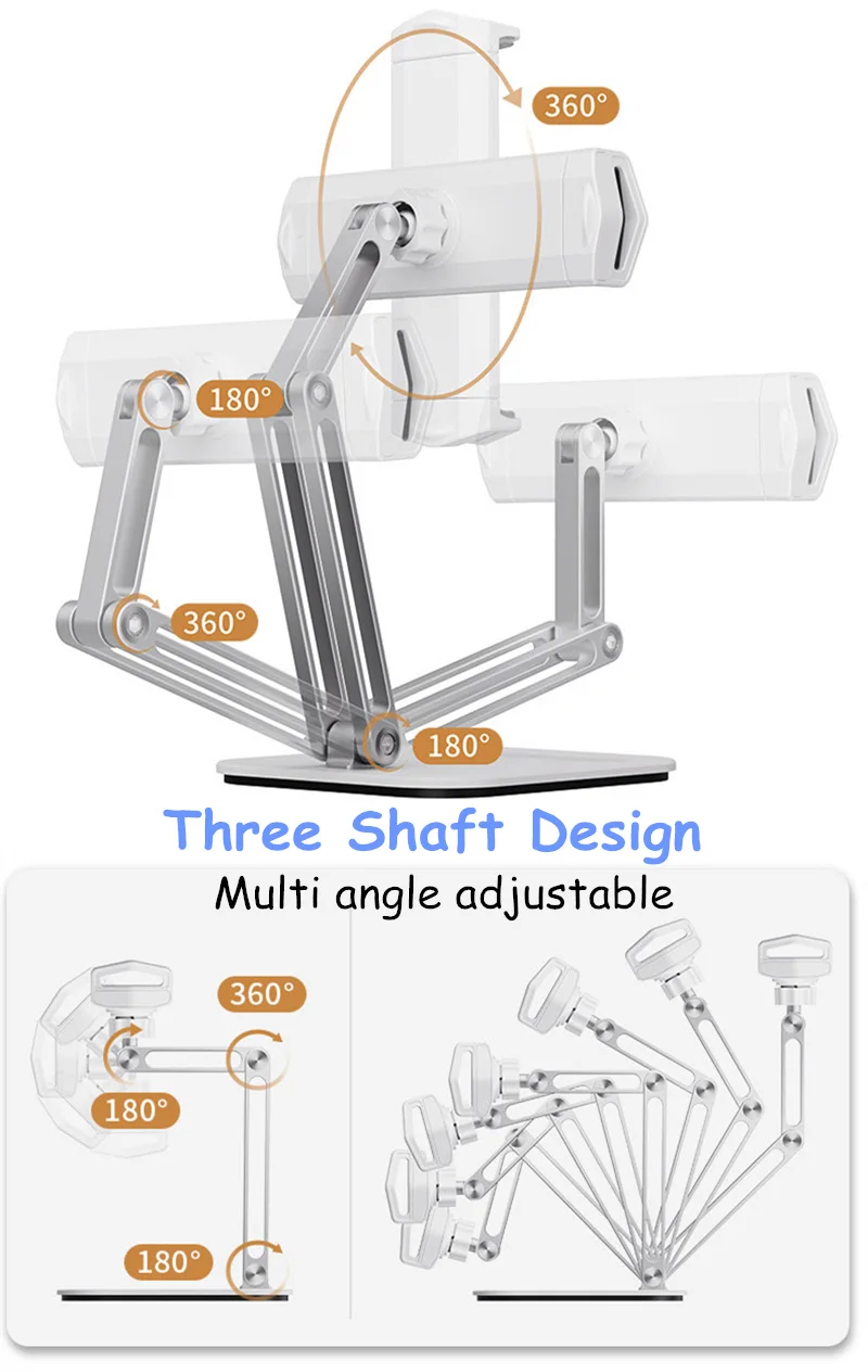Comprare Supporto Per Tablet Pieghevole Supporto Per Tablet Regolabile Multi-angolo Con Design A Tre Alberi Supporto Per Telefono Cellulare A Mani Libere In Alluminio Da Tavolo