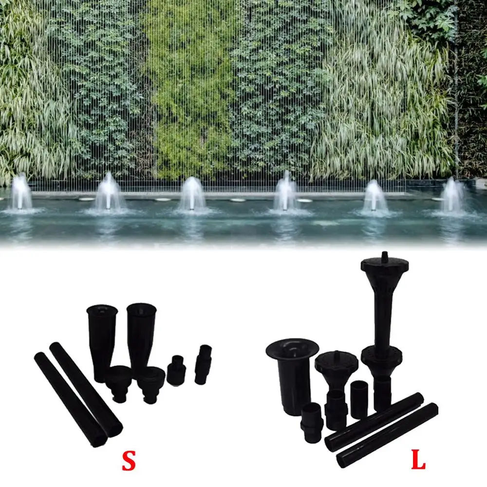 

8/9 PCS Fountain Pump Nozzle Kit Garden Pool Pond Outdoor Fountain Waterfall Multi-function Plastic Nozzles Spray Head Garden
