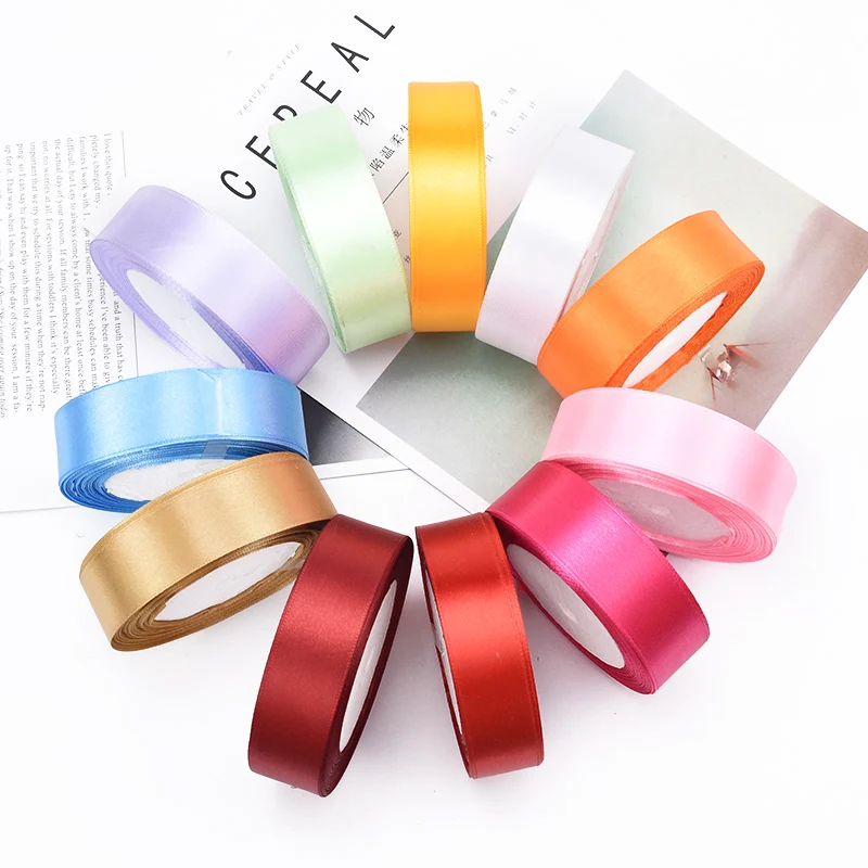 25 мм ярдов/рулон шелковой ленты праздничные принадлежности diy Подарочная коробка