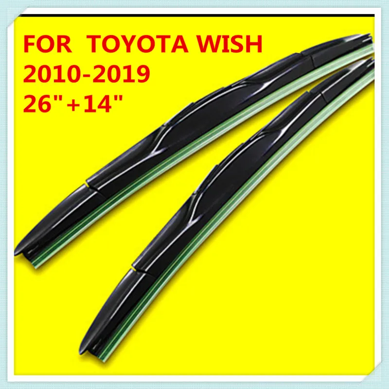 3 раздела резиновая счищатель лобового стекла лезвие для Toyota Wish 2010-2019 26 &quot+ 14&quot |