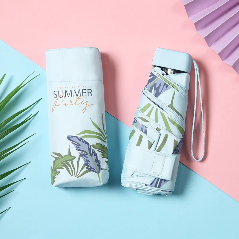 Зонт женский легкий с защитой от УФ-лучей и черным покрытием |