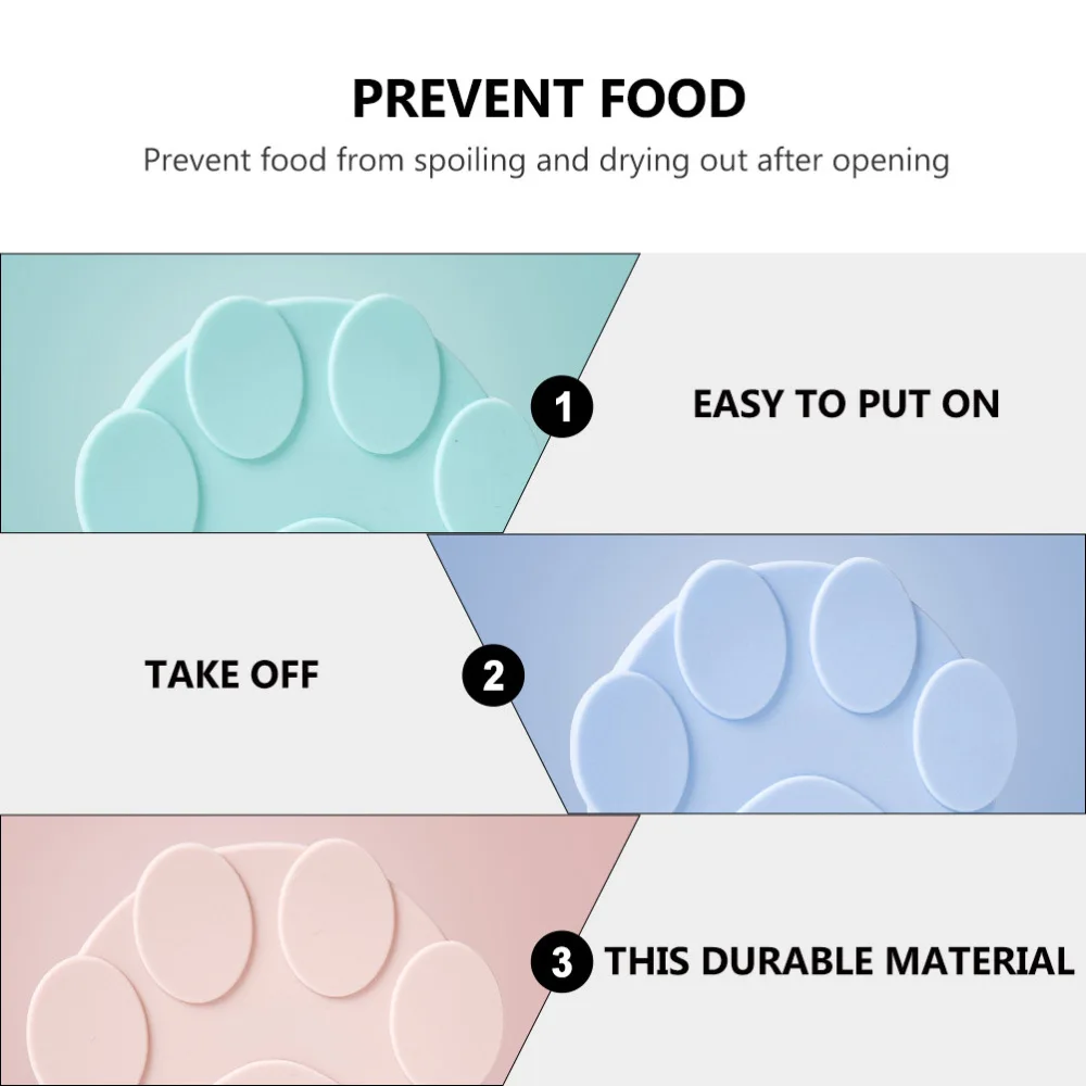 

4PCS Lids Spoon Set Durable Silicone Portable Can Food Cover for Feeding Dogs Pets