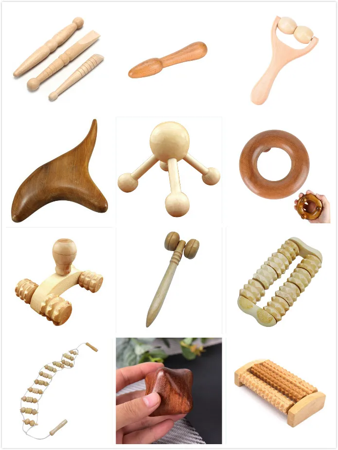 12 стилей древесины тела ног Рефлексология Акупунктура шиацу тайский массажер