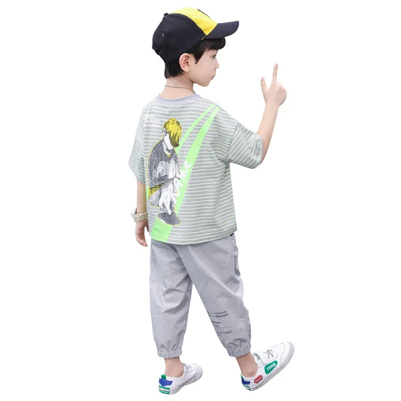 

Children's Clothing Boys' Summer Suit 2021 New Short-Sleeved Trousers Two-Piece Suit Fashion Kids Clothes Boy Clothing Set