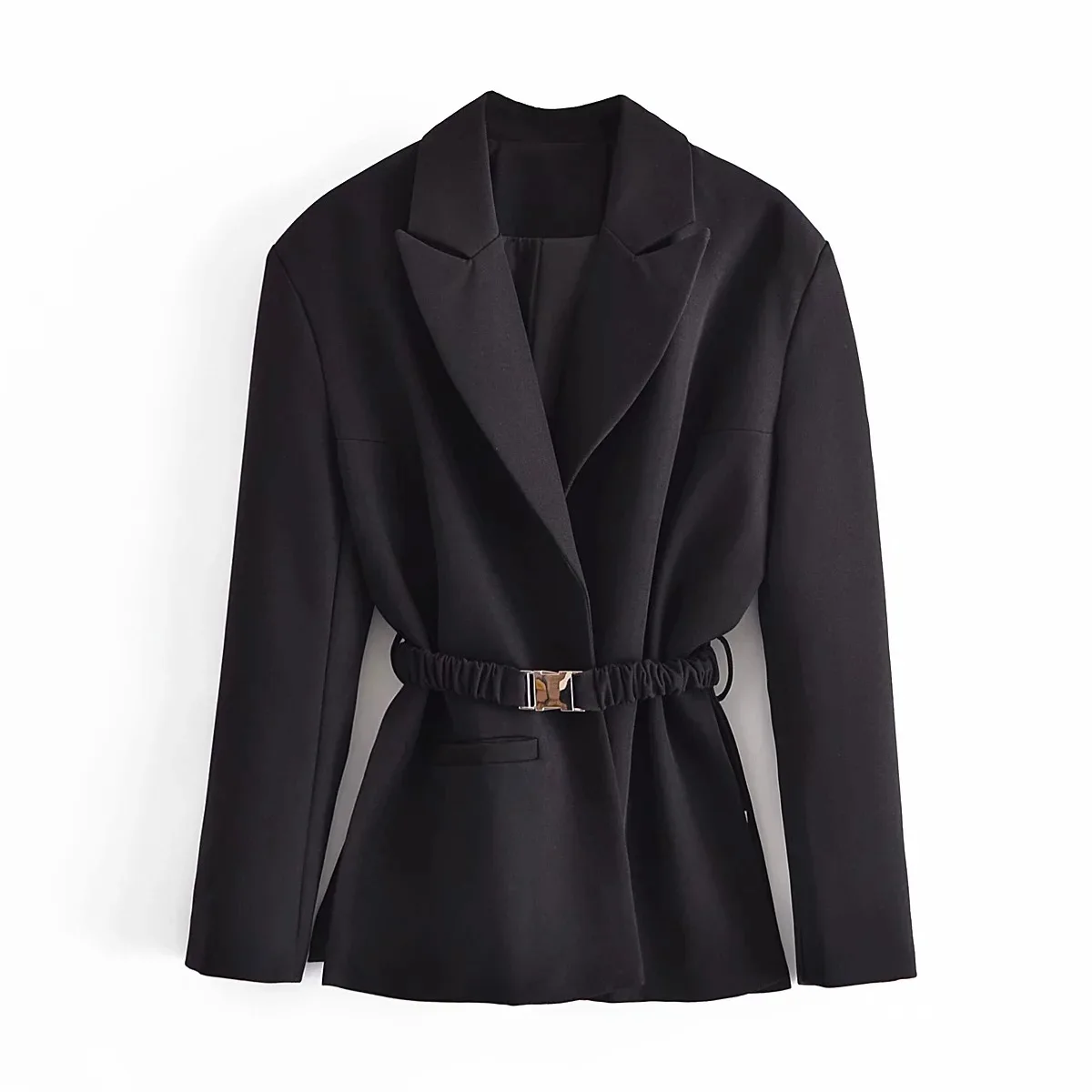 

Пальто с черной талией, тонкое кружевное Асимметричное пальто DLWT097 в европейском и американском стиле на раннюю осень