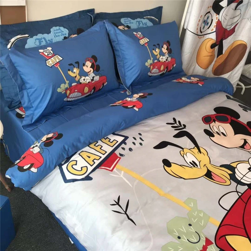 

Disney Outing Of Mickey Bedding Package Printing Duvet Cover Sheets Boys Girls Children's Room Decoration 100% Cotton Pillowcase