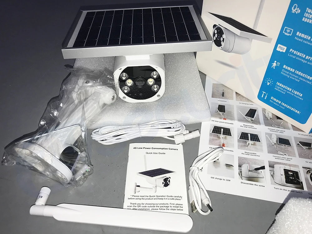 1080P Solar Power 4G SIM Card IP Camera Outdoor IP67 PIR Detect Dual Light Video Surveillance Security Wireless Battery Camera