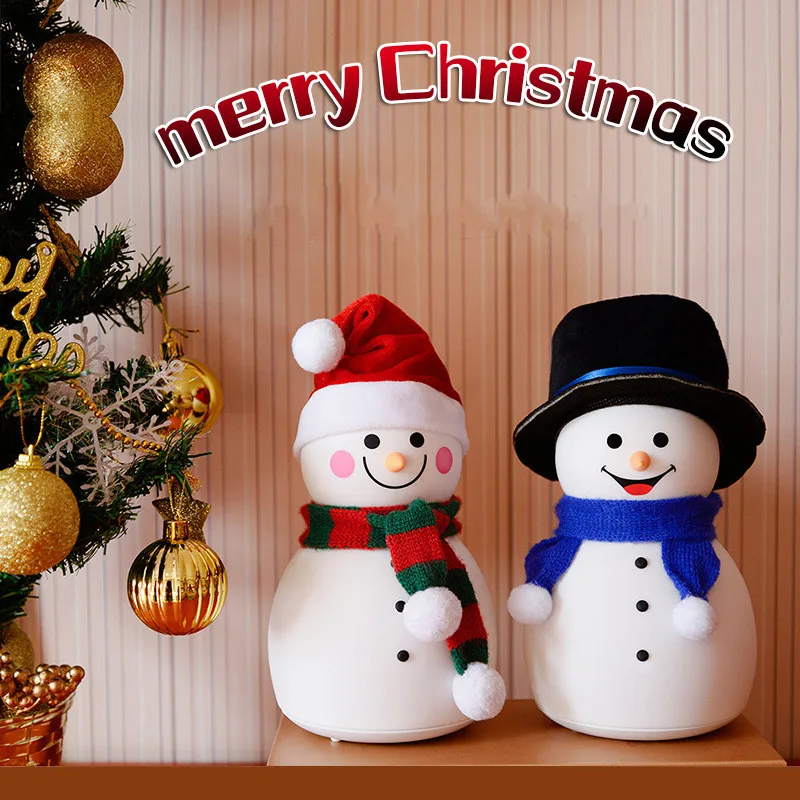 Cartoon LED Colorful Snowman Silicone Lamp Rechargeable Bedroom Bedside Decoration Atmosphere Light Children's Christmas Gifts enlarge