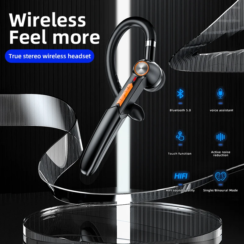 

Single Ear Hook Bluetooth Headset With Microphone Noise Reduction Stereo Sports Earplugs Left And Right Ears Universal Rotatable