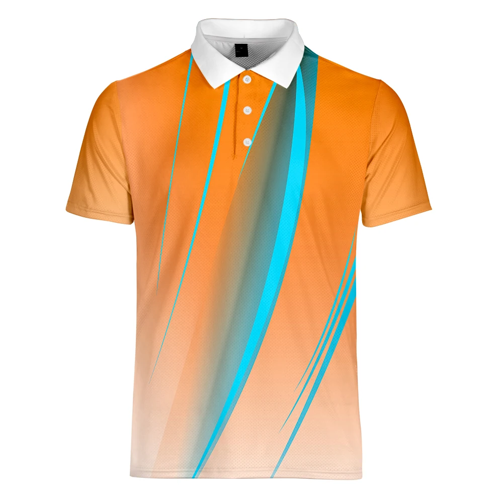 Мужская быстросохнущая футболка WAMNI Повседневная рубашка в полоску с отложным