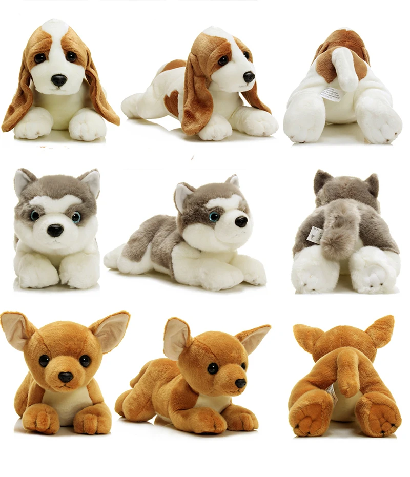 AURORA Simulation Puppy Dog Plush Toys Kid Model Dolls Husky Alaskan Malamute Sheepdog Chihuahua Stuffed Soft Children Gift | Игрушки и