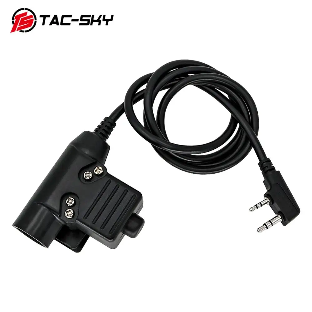TAC-SKY PTT U94 PTT Upgraded Version of The New Plug Tactical PTT U94 Military Tactical Headset Walkie-Talkie Adapter Ptt U94