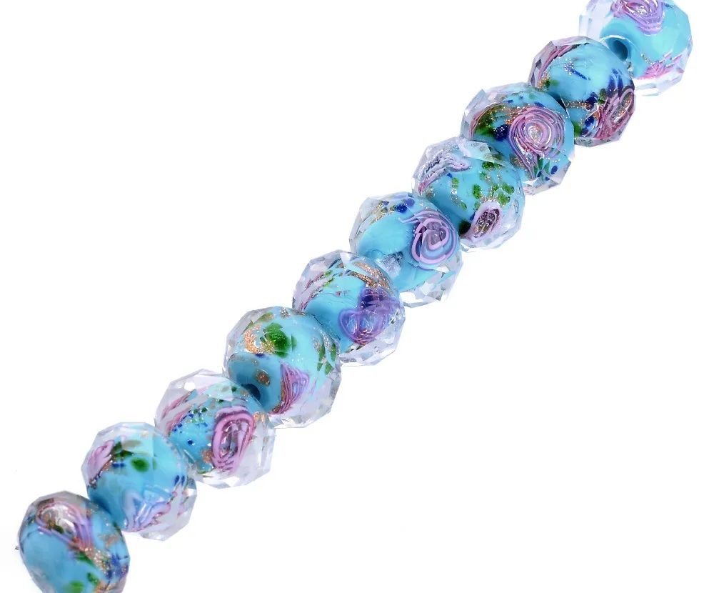 10 шт 12 мм граненые Цветочные Подвески ручной работы Losse стеклянные бусины для