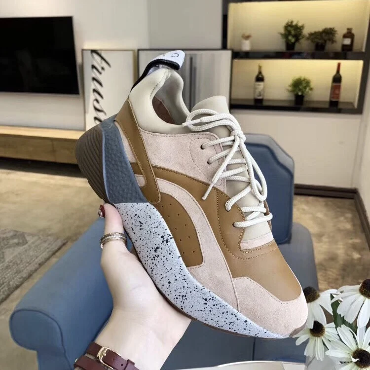 Khaki 2 Кроссовки на танкетке из воловьей кожи и замши; кроссовки из натуральной кожи; фирменный дизайн; роскошная женская обувь; коллекция года; китайские черные кроссовки, увеличивающие рост - Цвет: Khaki 2