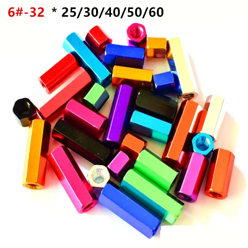 6 # 32 шестигранные цветные шпильки из алюминиевого сплава стопоры проставки