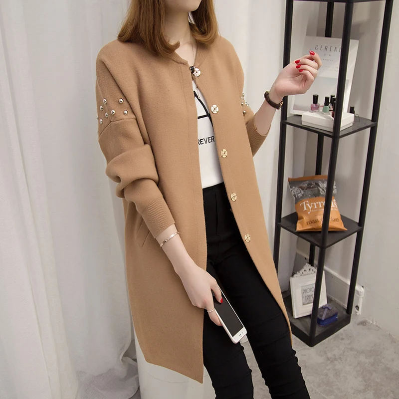 Женские новые модные кардиганы Женская Повседневная Осенняя теплая верхняя