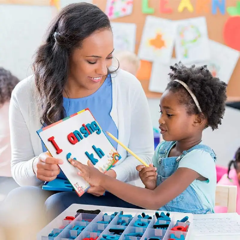 Английский алфавит Монтессори цифровые магнитные наклейки Эва верхний и нижний