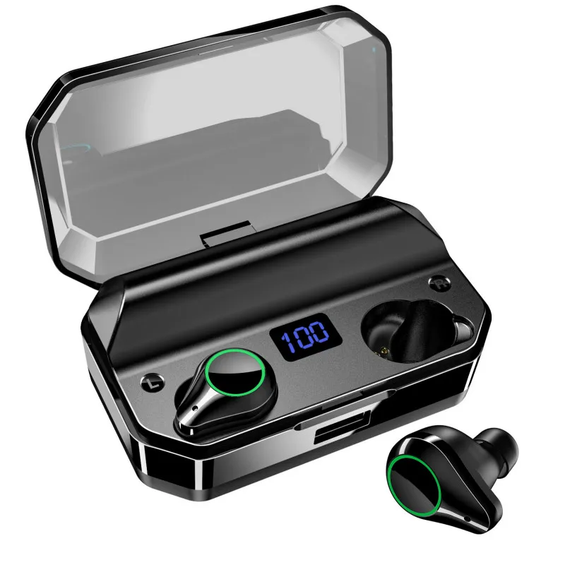 T9 T9 Bluetooth наушники TWS настоящие беспроводные стерео наушники светодиодный цифровой дисплей с зарядным устройством 7000 мАч - Цвет: T9